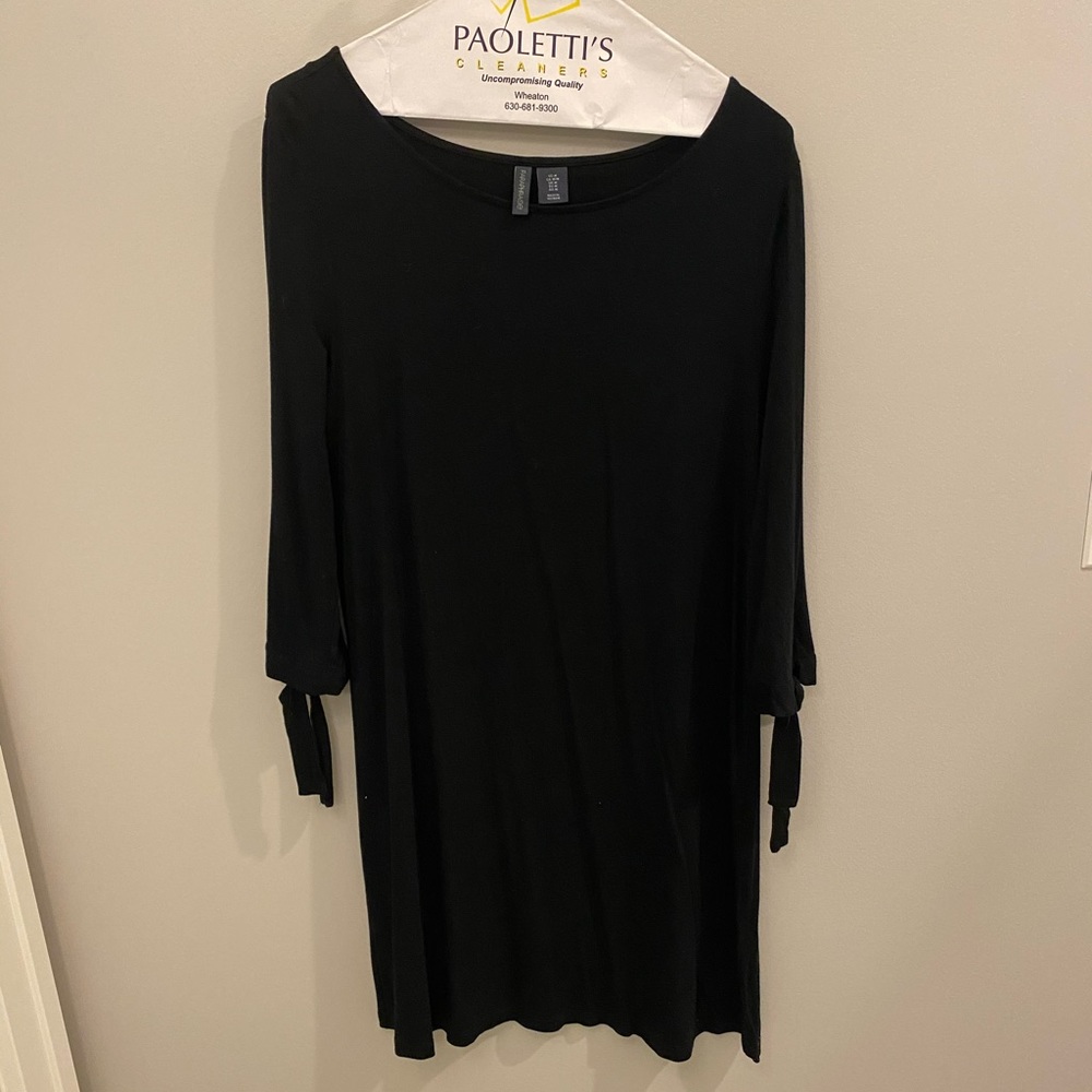 Paraphrase Black Long Sleeve Dress w/ Tie Sleeves - Picture 1 of 5